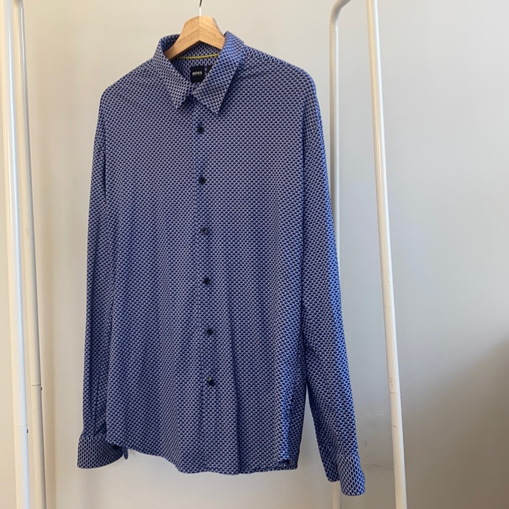 Hugo boss performance slim fit extra large button down shirt